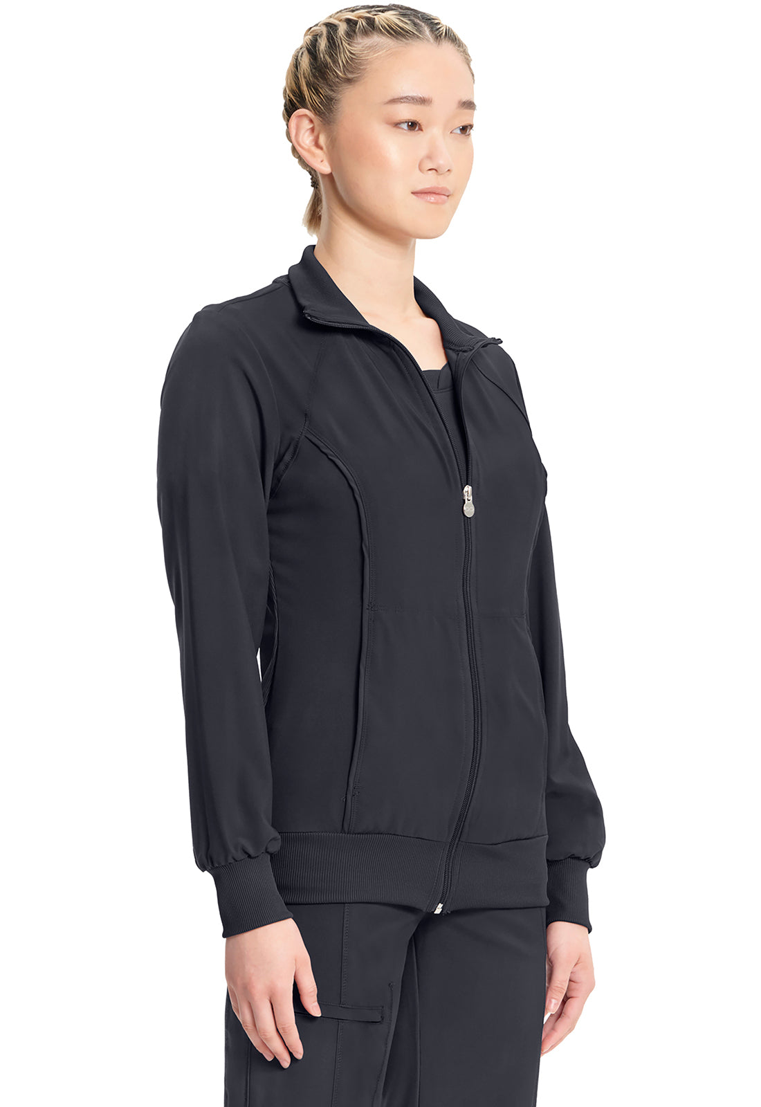 Classics 2391A Zip Front Jacket Pewter Model Image Left Side | Infinity