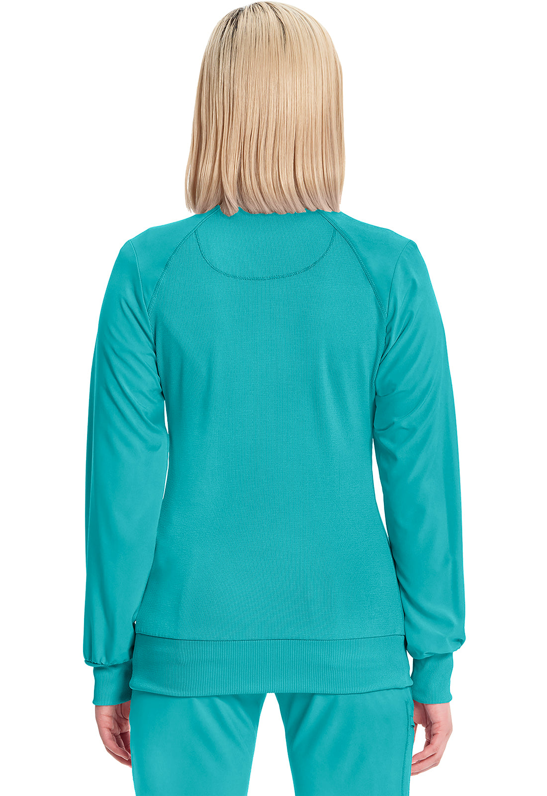 Classics 2391A Zip Front Jacket Teal Blue Model Image Back | Infinity