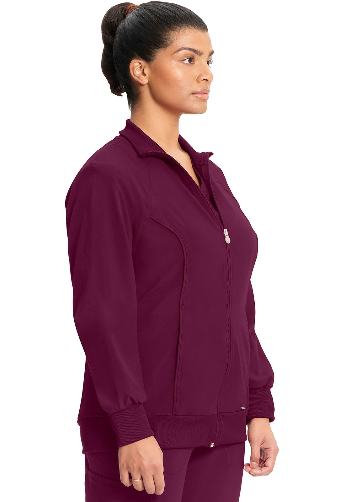 Classics 2391A Zip Front Jacket Wine Model Image Left Side | Infinity