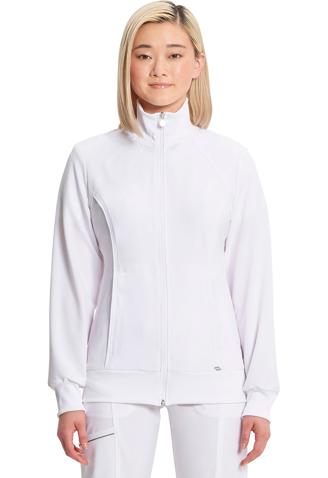 Classics 2391A Zip Front Jacket White Model Image Front | Infinity