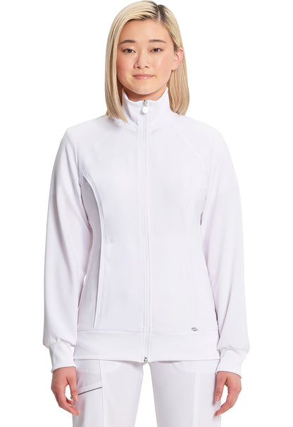 Classics 2391A Zip Front Jacket White Model Image Front | Infinity