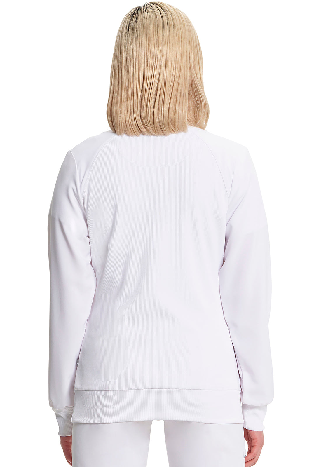 Classics 2391A Zip Front Jacket White Model Image Back | Infinity