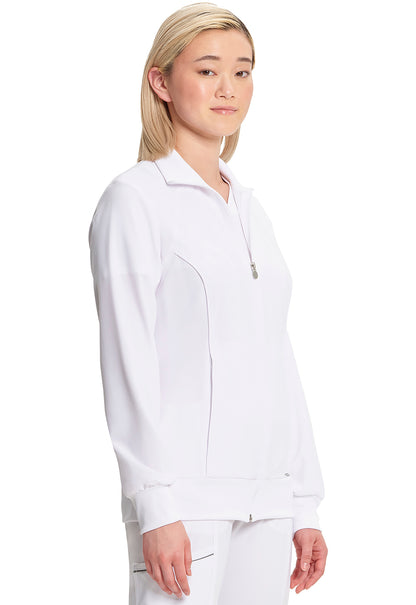 Classics 2391A Zip Front Jacket White Model Image Left Side | Infinity