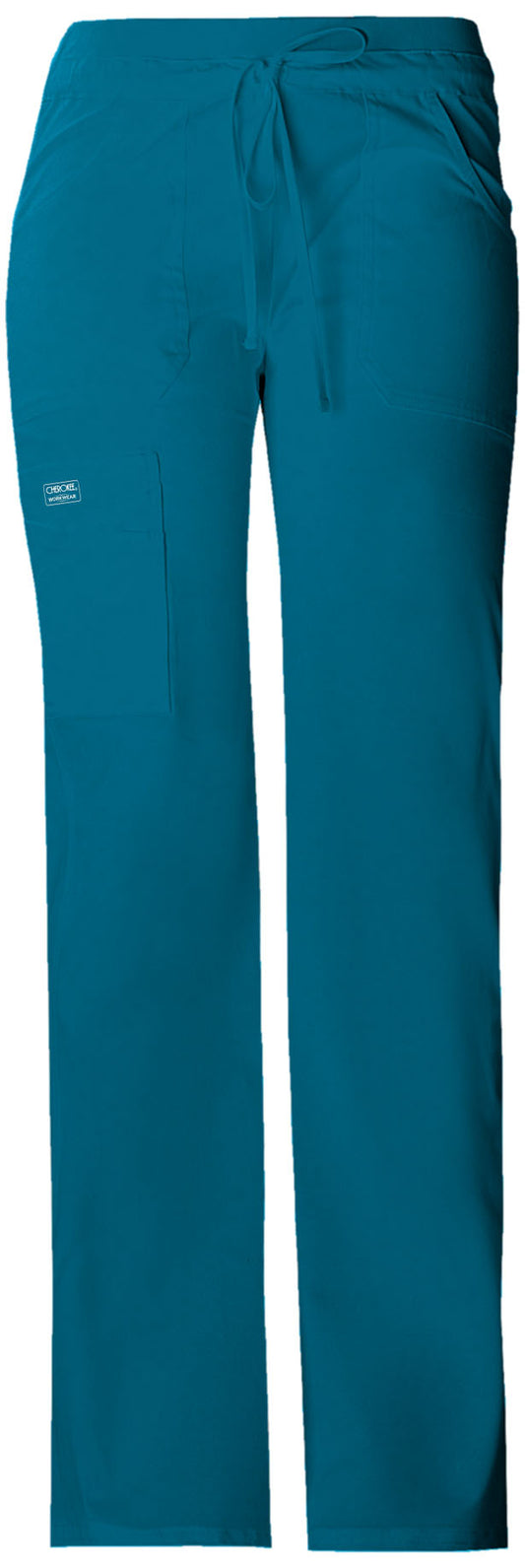 Core Stretch 24001 Drawstring Cargo Pants Caribbean Blue Model Image Front | Cherokee Workwear