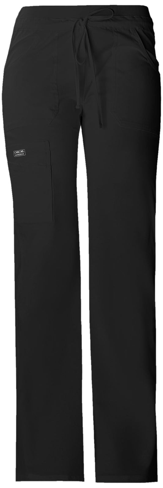 Core Stretch 24001 Drawstring Cargo Pants Black Model Image Front | Cherokee Workwear