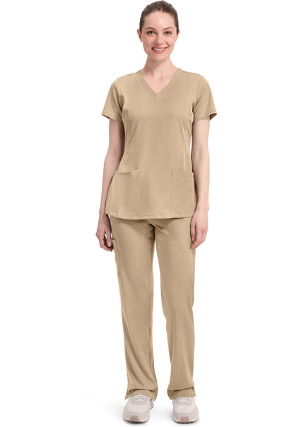 HH Works 2500 Women's Monica Scrub Top Khaki