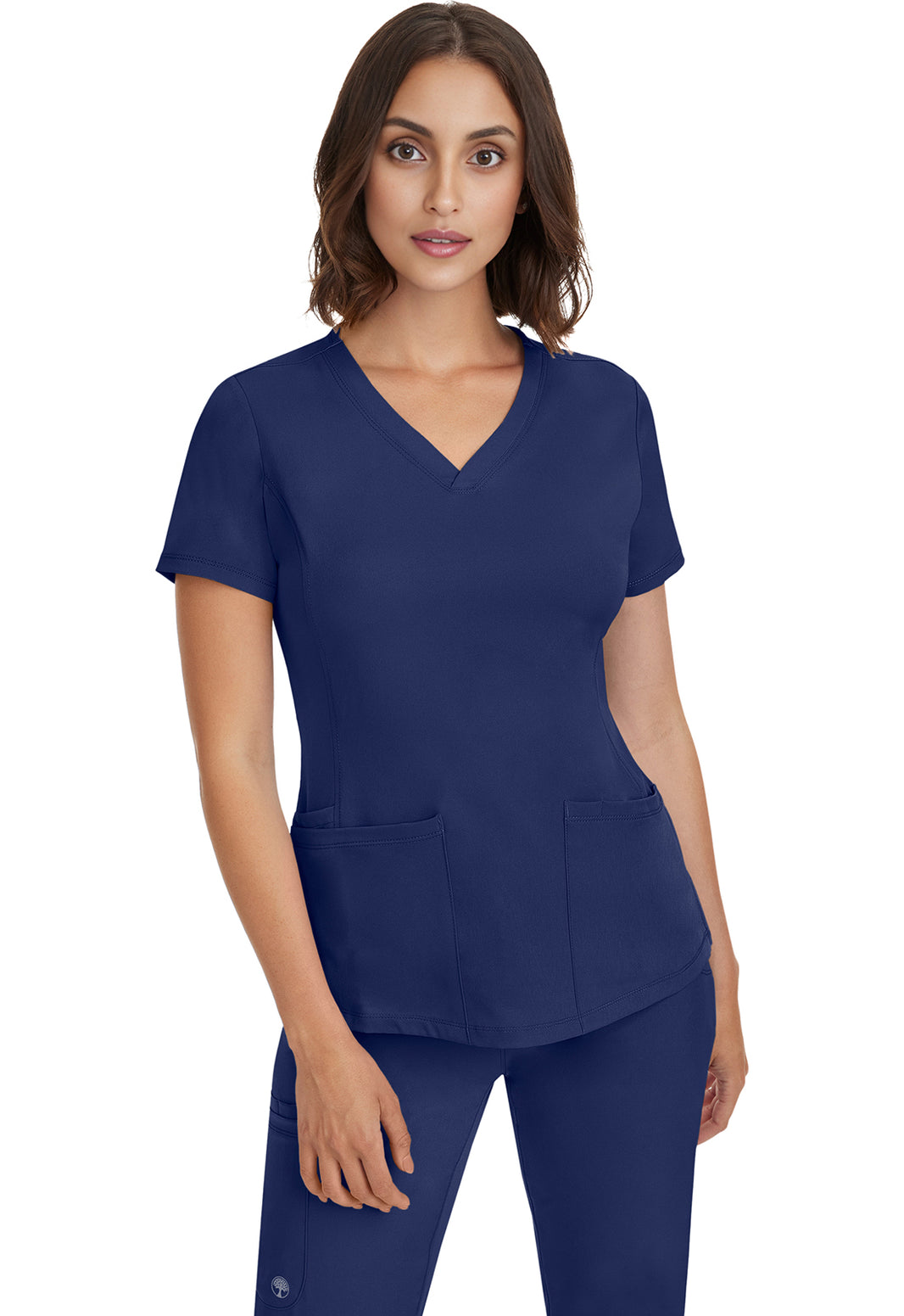 SAASHI Navy Blue Nurse Workwear Set - Crew Neck Scrub Top & Pants