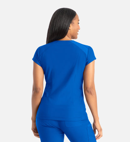 Embrace 2501 Zoe Banded V-Neck Top Royal Blue