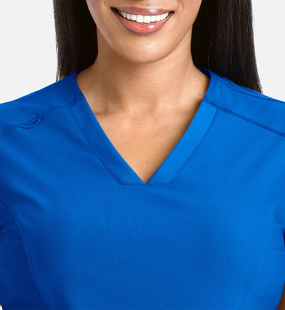 Embrace 2501 Zoe Banded V-Neck Top Royal Blue