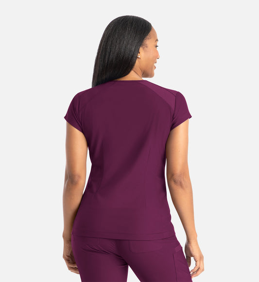 Embrace 2501 Zoe Banded V-Neck Top Wine