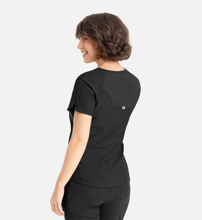 Embrace 2502 Luna Tuckable Y-Neck Top Black