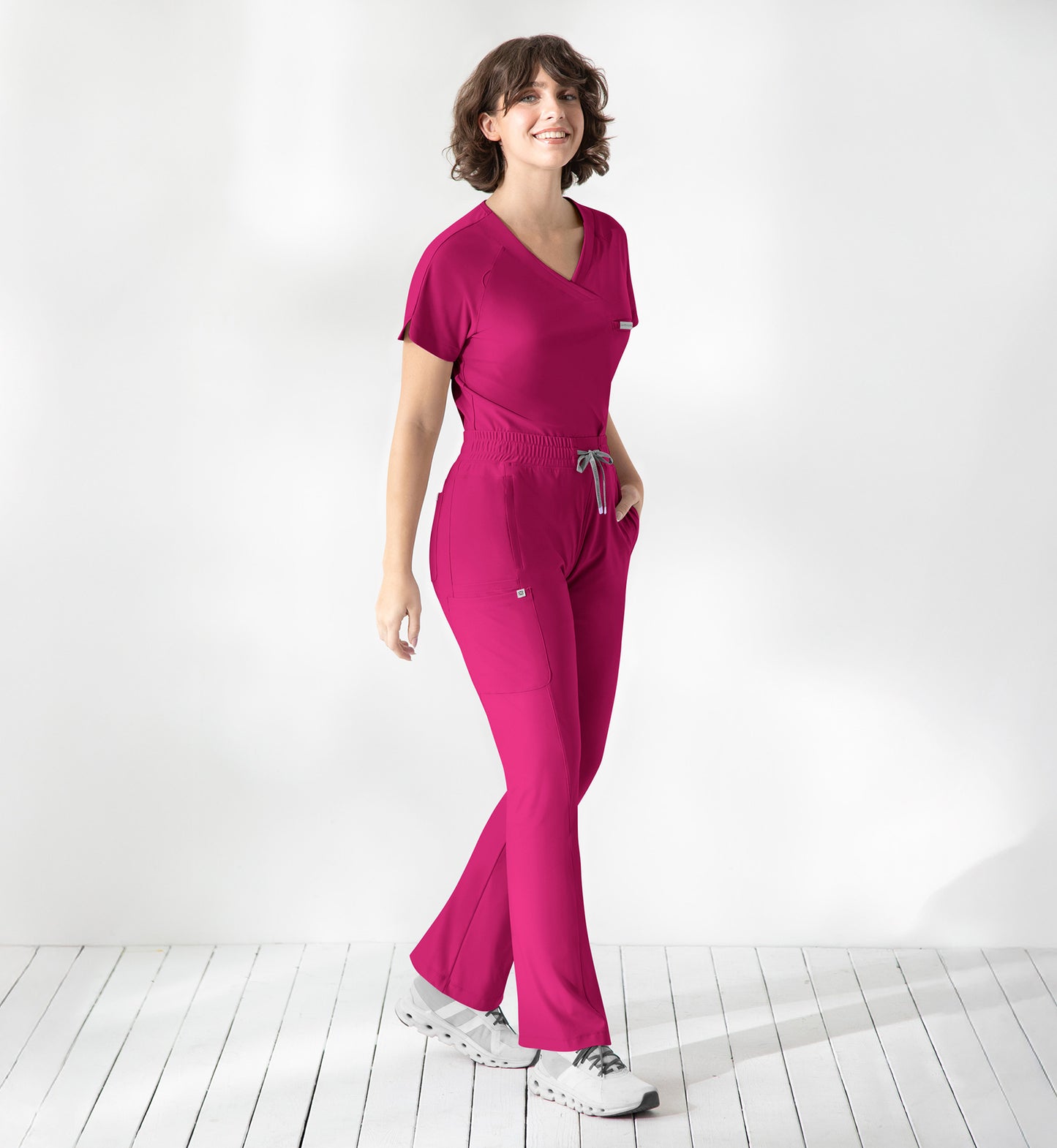 Embrace 2502 Luna Tuckable Y-Neck Top Bold Fuchsia
