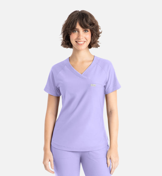 Embrace 2502 Luna Tuckable Y-Neck Top MISTY LILAC