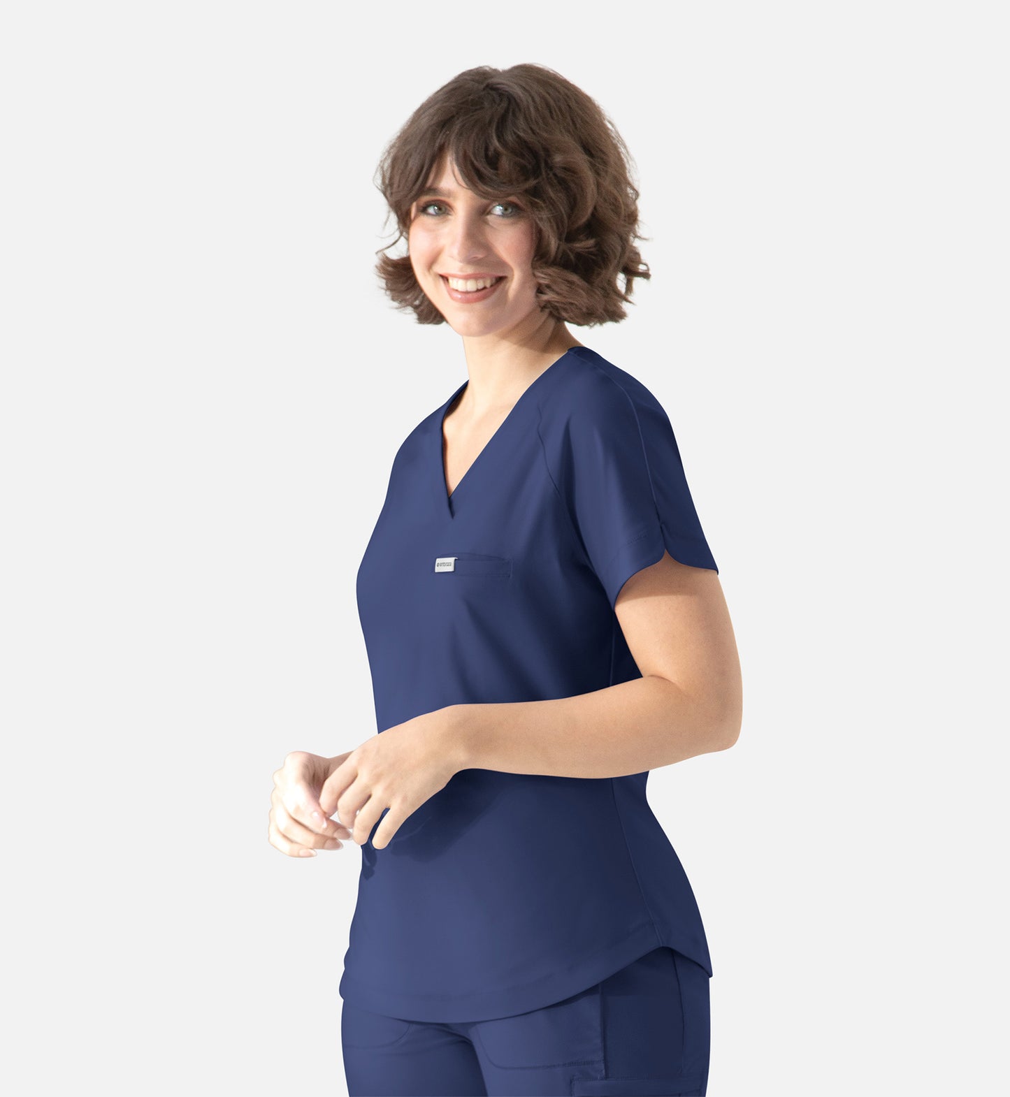 Embrace 2502 Luna Tuckable Y-Neck Top Navy