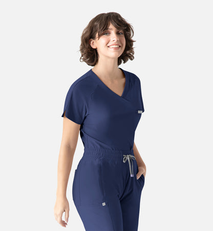 Embrace 2502 Luna Tuckable Y-Neck Top Navy