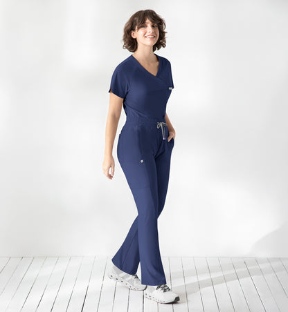 Embrace 2502 Luna Tuckable Y-Neck Top Navy