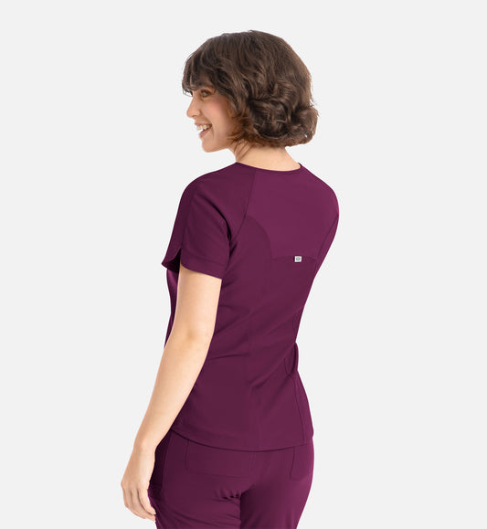 Embrace 2502 Luna Tuckable Y-Neck Top Wine