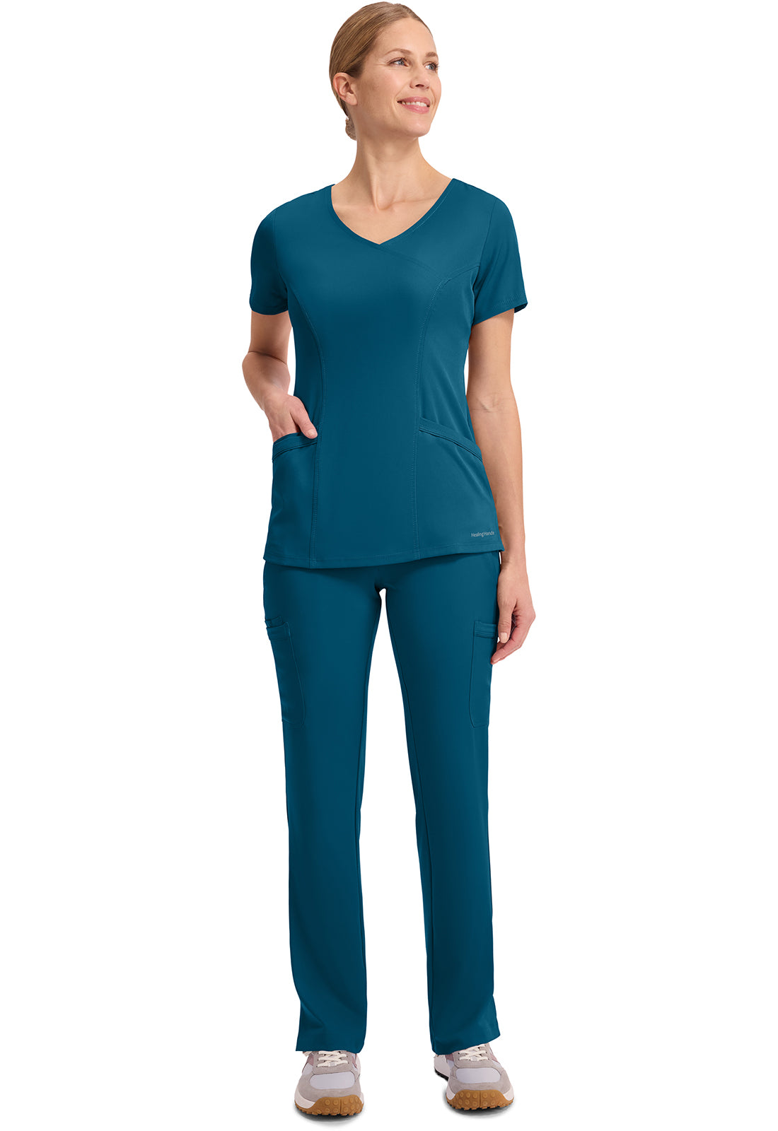 HH Works 2525 Women's Madison Scrub Top Caribbean