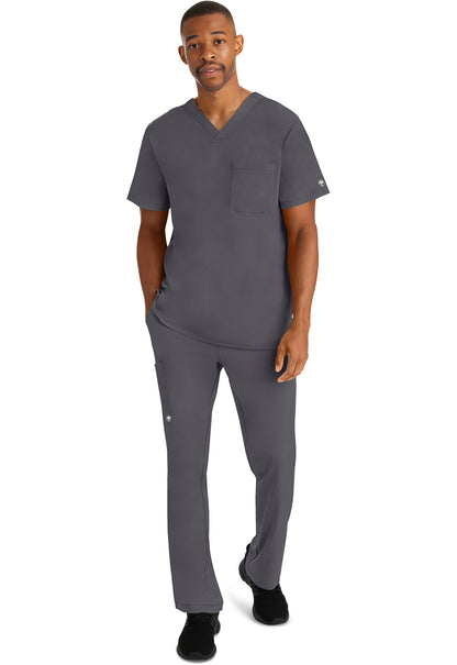 HH Works 2591 Men's Mason Scrub Top Pewter