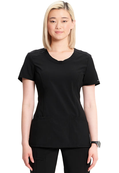 Classics 2624A Round Neck Top Black Model Image Front | Infinity