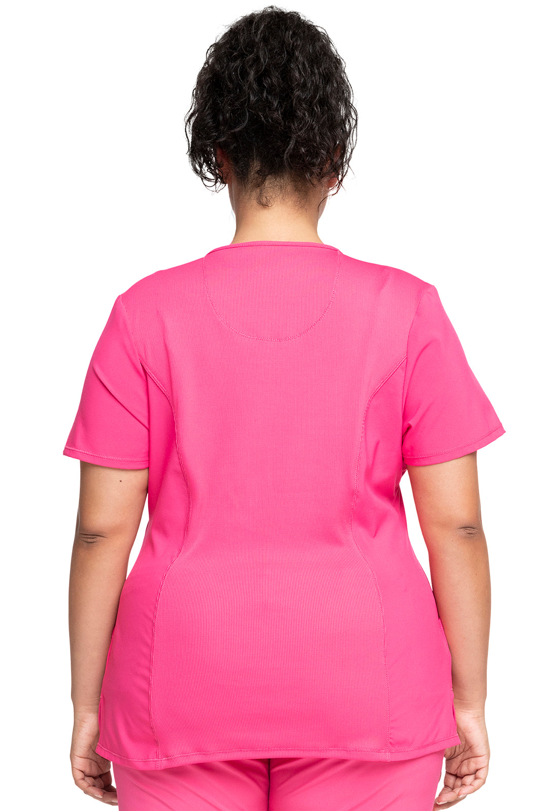 Classics 2624A Round Neck Top Carmine Pink Model Image Back | Infinity