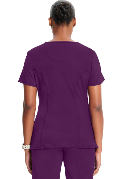 Classics 2624A Round Neck Top Eggplant Model Image Back | Infinity