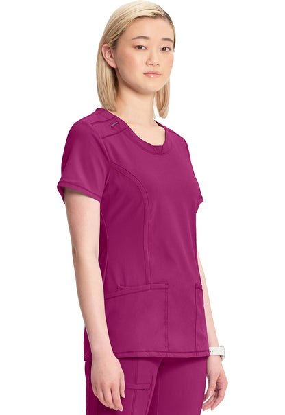 Classics 2624A Round Neck Top Future Fuchsia Model Image Left Side | Infinity