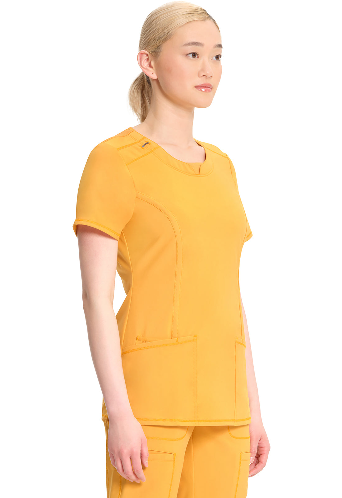 Classics 2624A Round Neck Top Gold Rush Model Image Left Side | Infinity