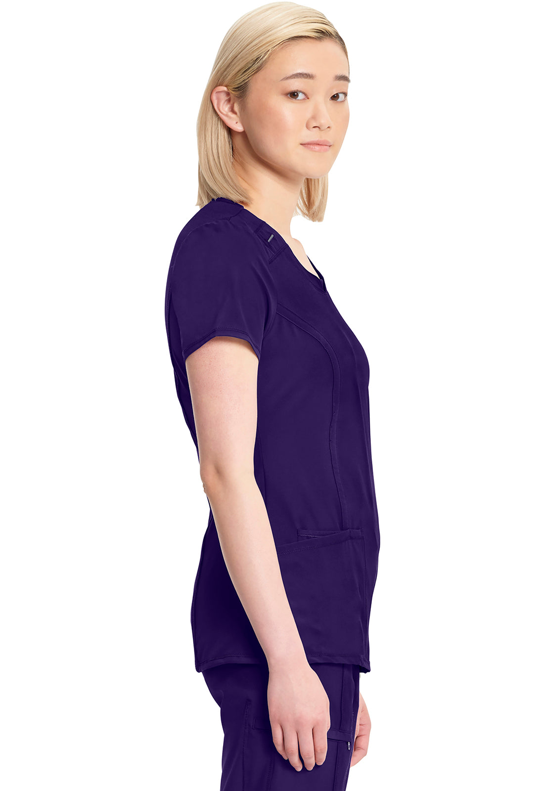 Classics 2624A Round Neck Top Grape Model Image Right Side | Infinity