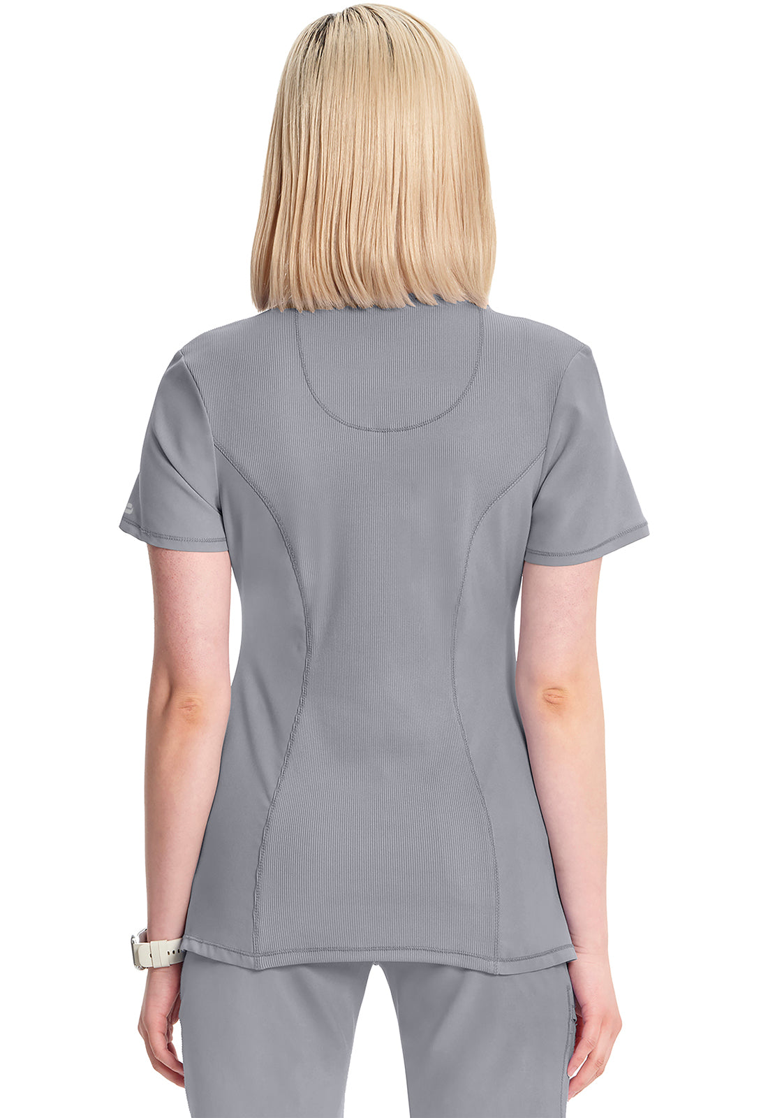 Classics 2624A Round Neck Top Grey Model Image Back | Infinity