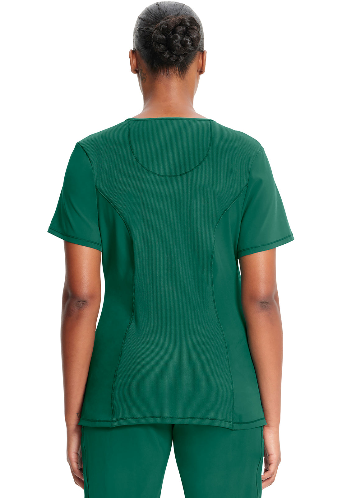 Classics 2624A Round Neck Top Hunter Green Model Image Back | Infinity