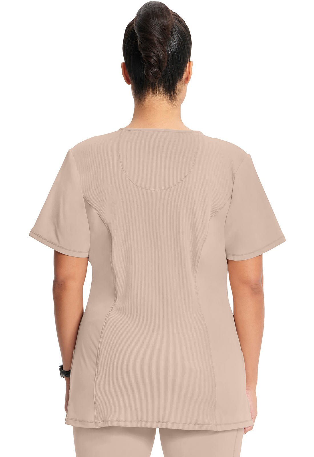 Classics 2624A Round Neck Top Khaki Model Image Back | Infinity