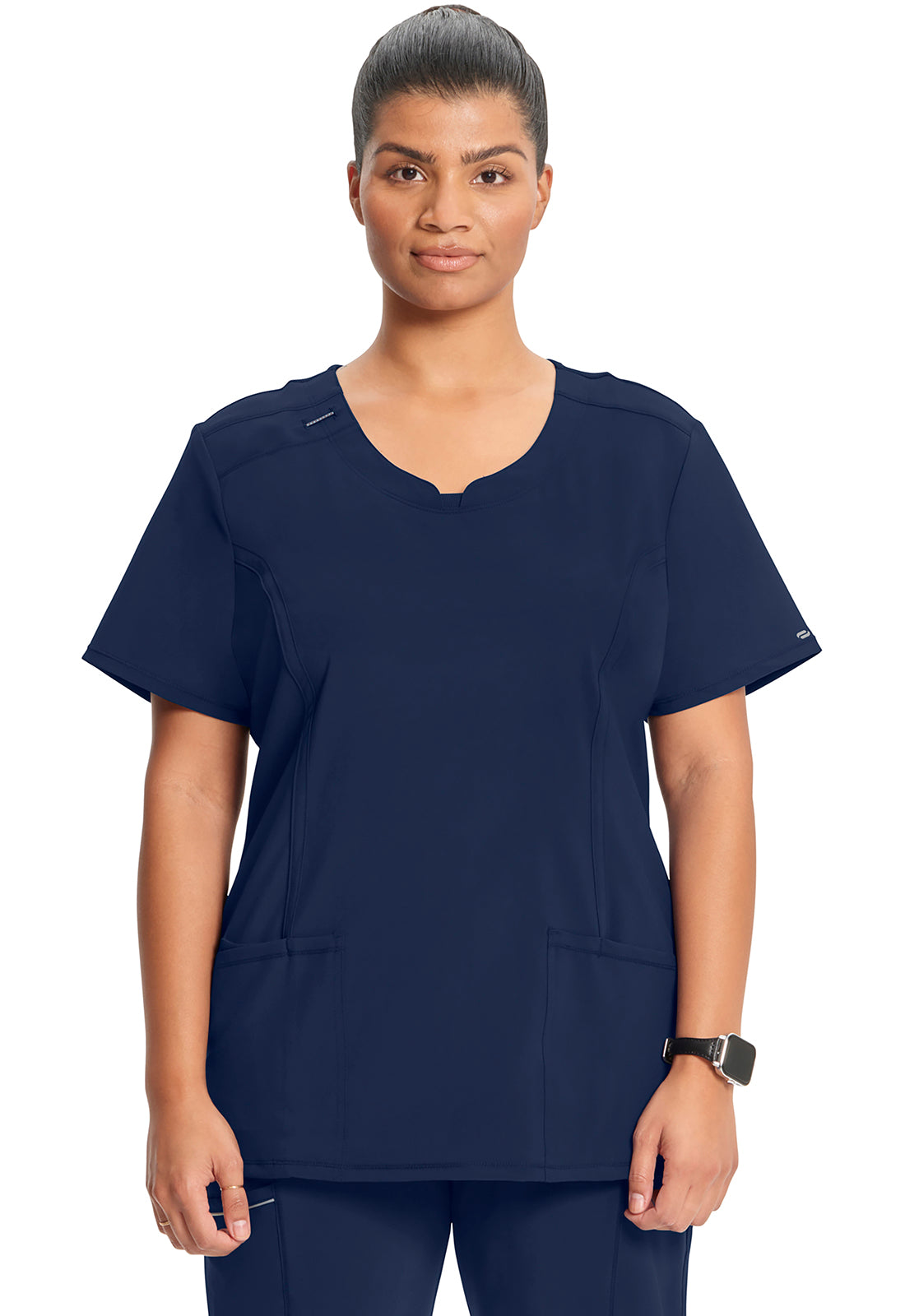 Classics 2624A Round Neck Top Navy Model Image Front | Infinity