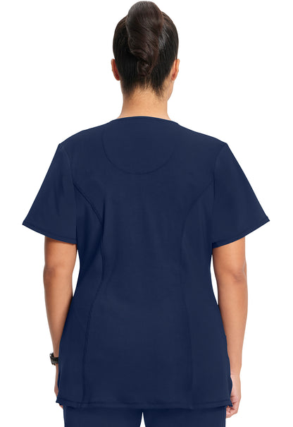 Classics 2624A Round Neck Top Navy Model Image Back | Infinity