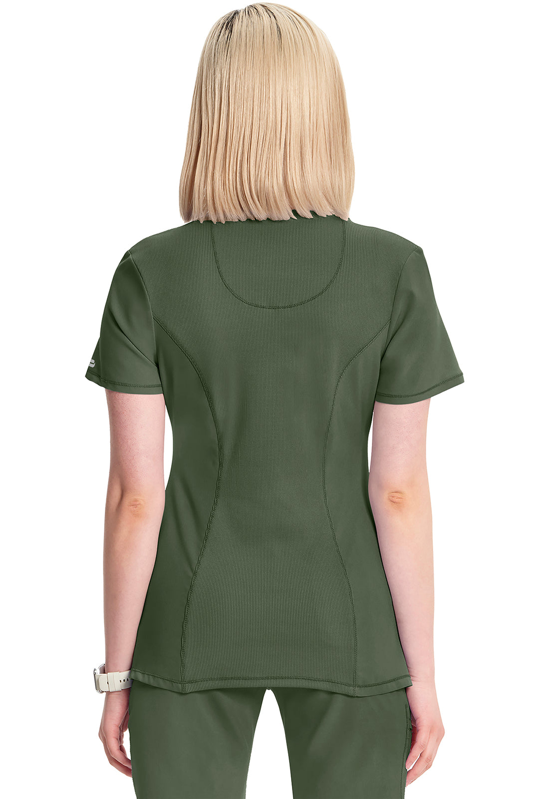 Classics 2624A Round Neck Top Olive Model Image Back | Infinity