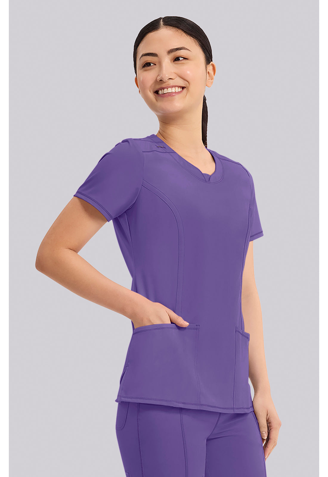 Infinity 2624A Women's Round Neck Scrub Top Pretty N Purple