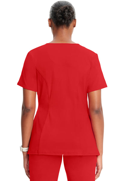 Classics 2624A Round Neck Top Red Model Image Back | Infinity