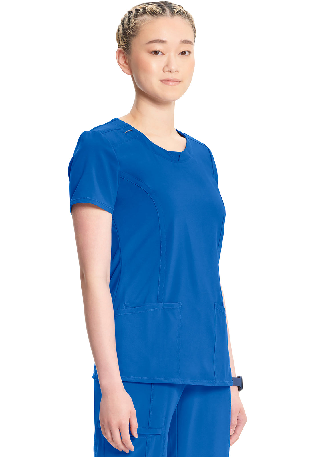 Classics 2624A Round Neck Top Royal Model Image Left Side | Infinity