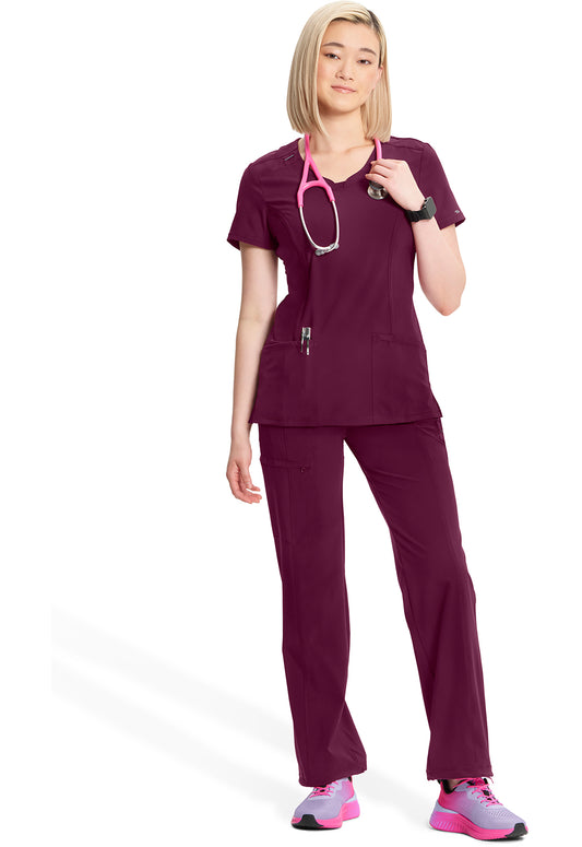 Infinity 2624A Women's Round Neck Scrub Top Wine