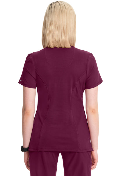 Classics 2624A Round Neck Top Wine Model Image Back | Infinity