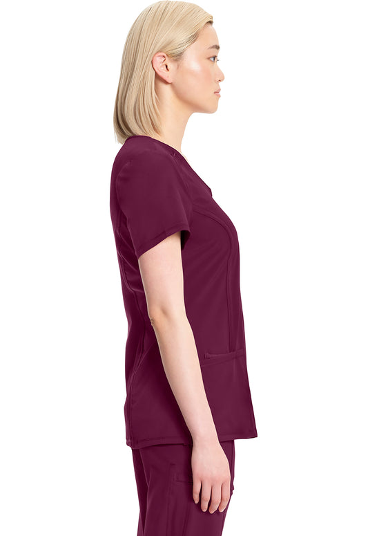 Classics 2624A Round Neck Top Wine Model Image Right Side | Infinity