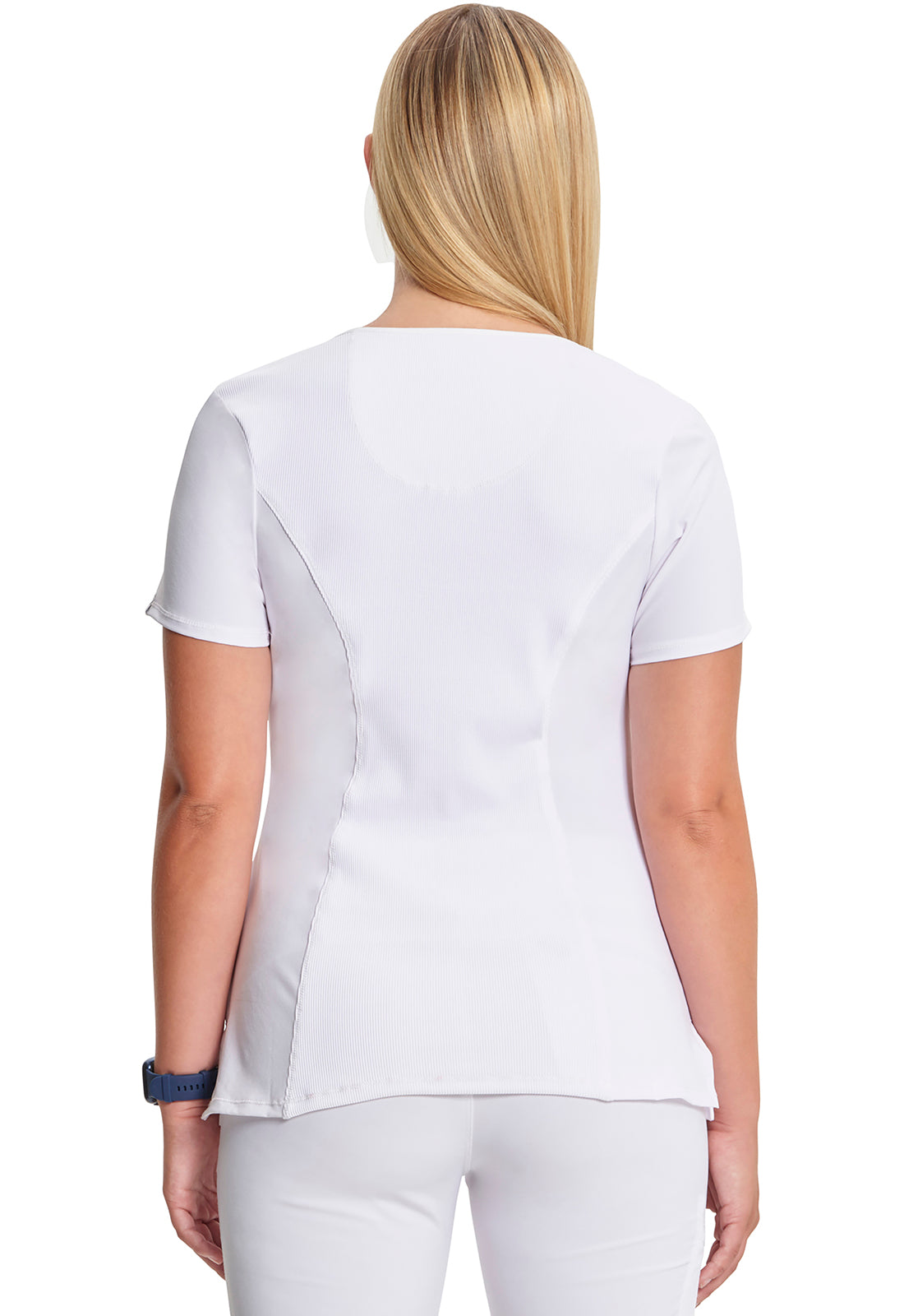 Classics 2624A Round Neck Top White Model Image Back | Infinity