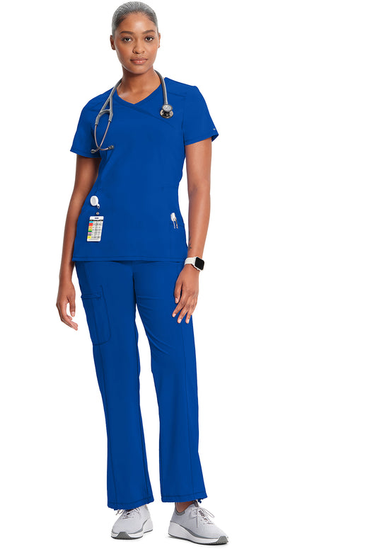 Infinity 2625A Women's Mock Wrap Scrub Top Galaxy Blue