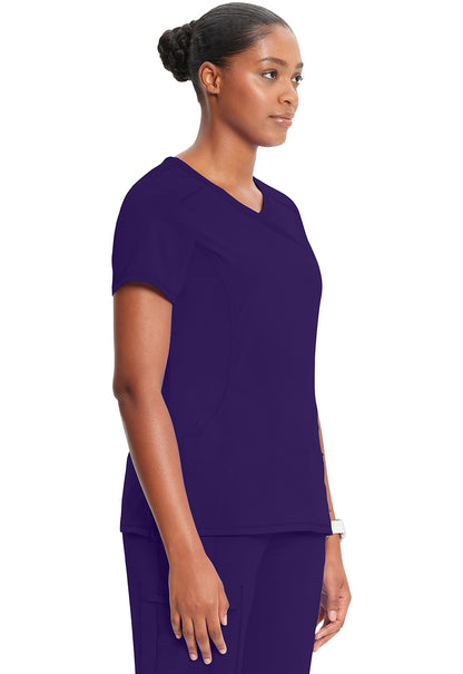 Classics 2625A Mock Wrap Top Grape Model Image Left Side | Infinity