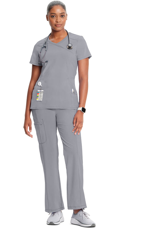 Infinity 2625A Women's Mock Wrap Scrub Top Grey