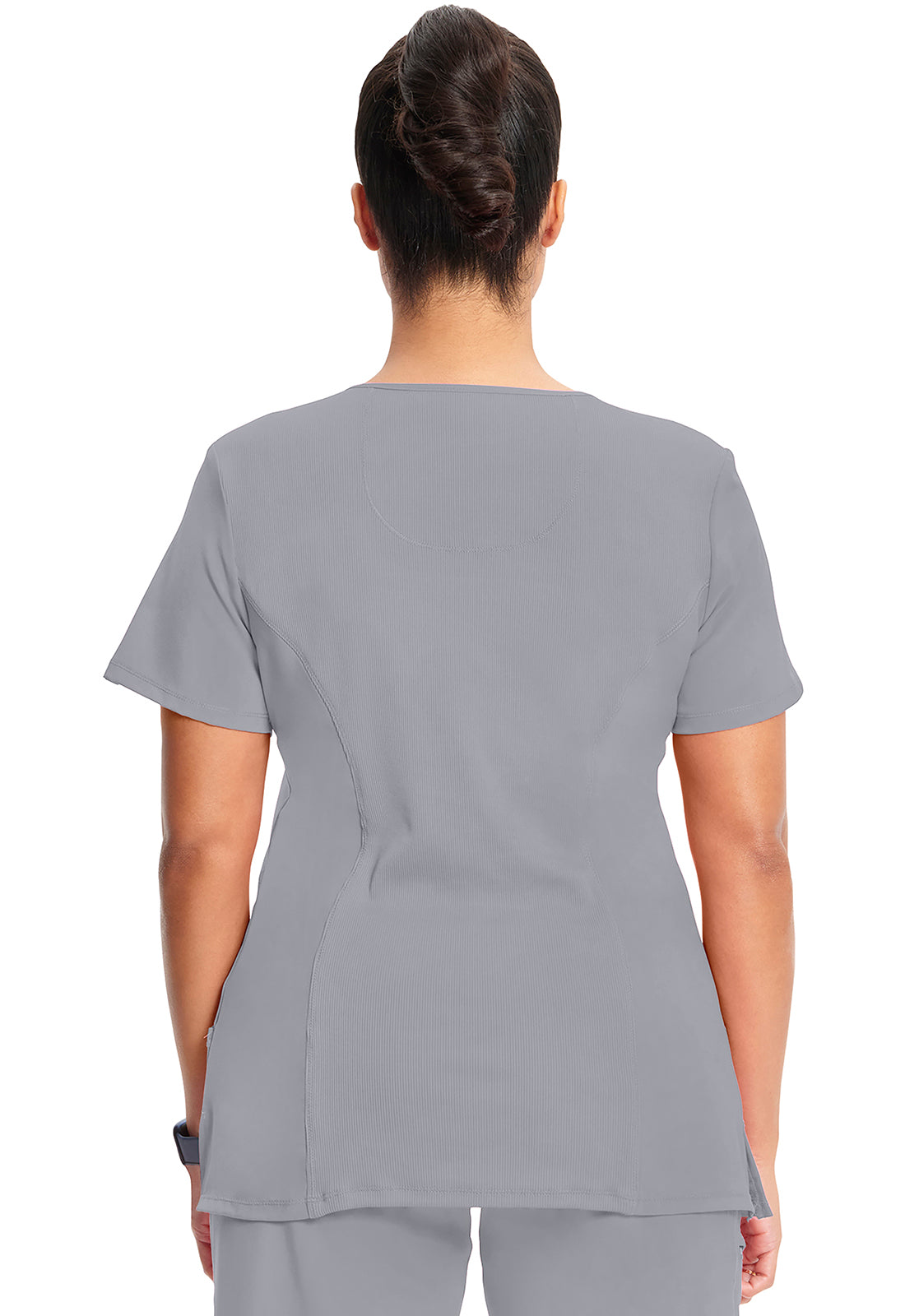 Classics 2625A Mock Wrap Top Grey Model Image Back | Infinity