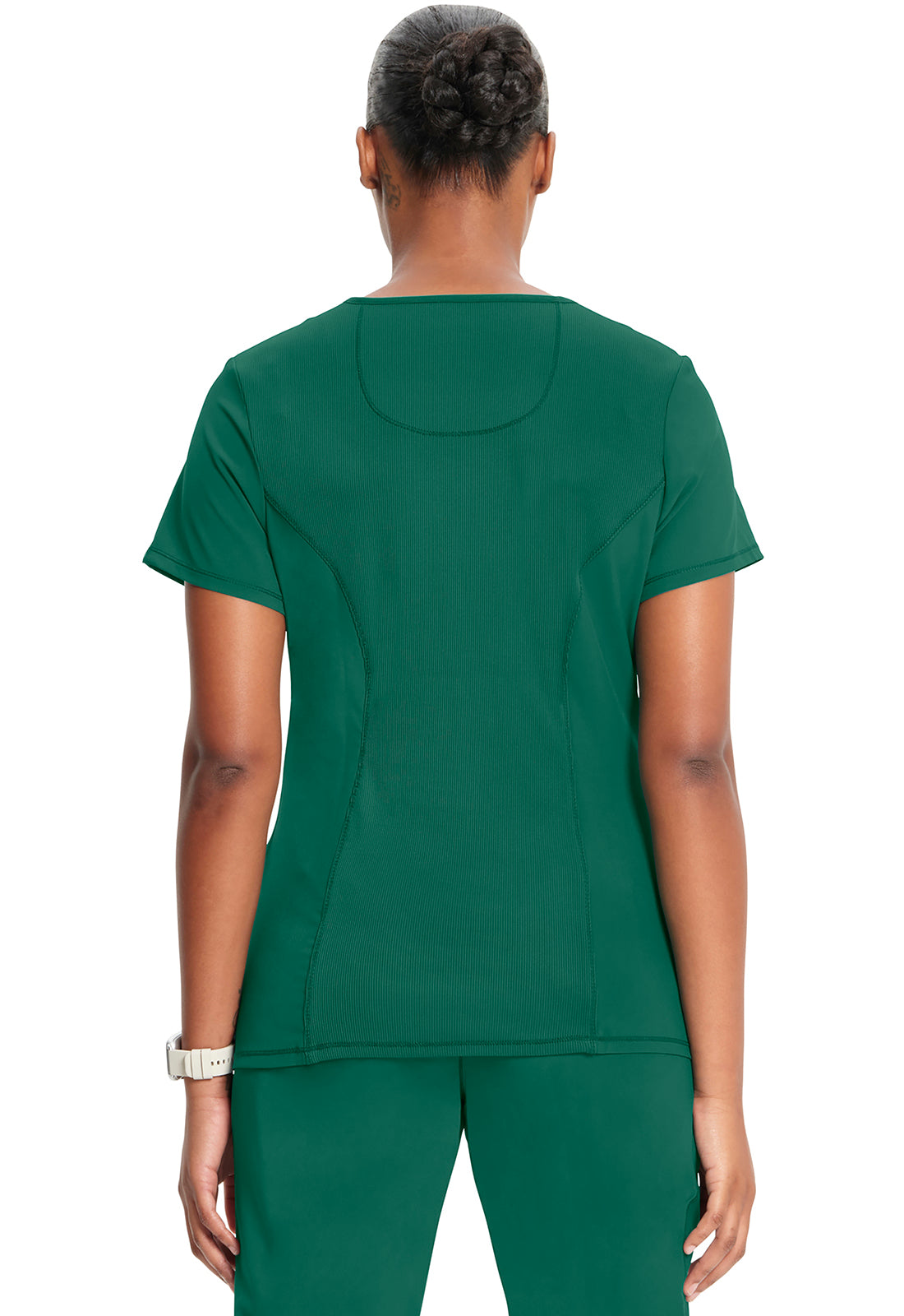 Classics 2625A Mock Wrap Top Hunter Green Model Image Back | Infinity