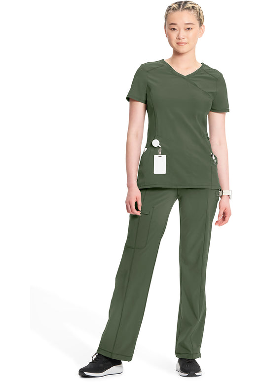 Infinity 2625A Women's Mock Wrap Scrub Top Olive