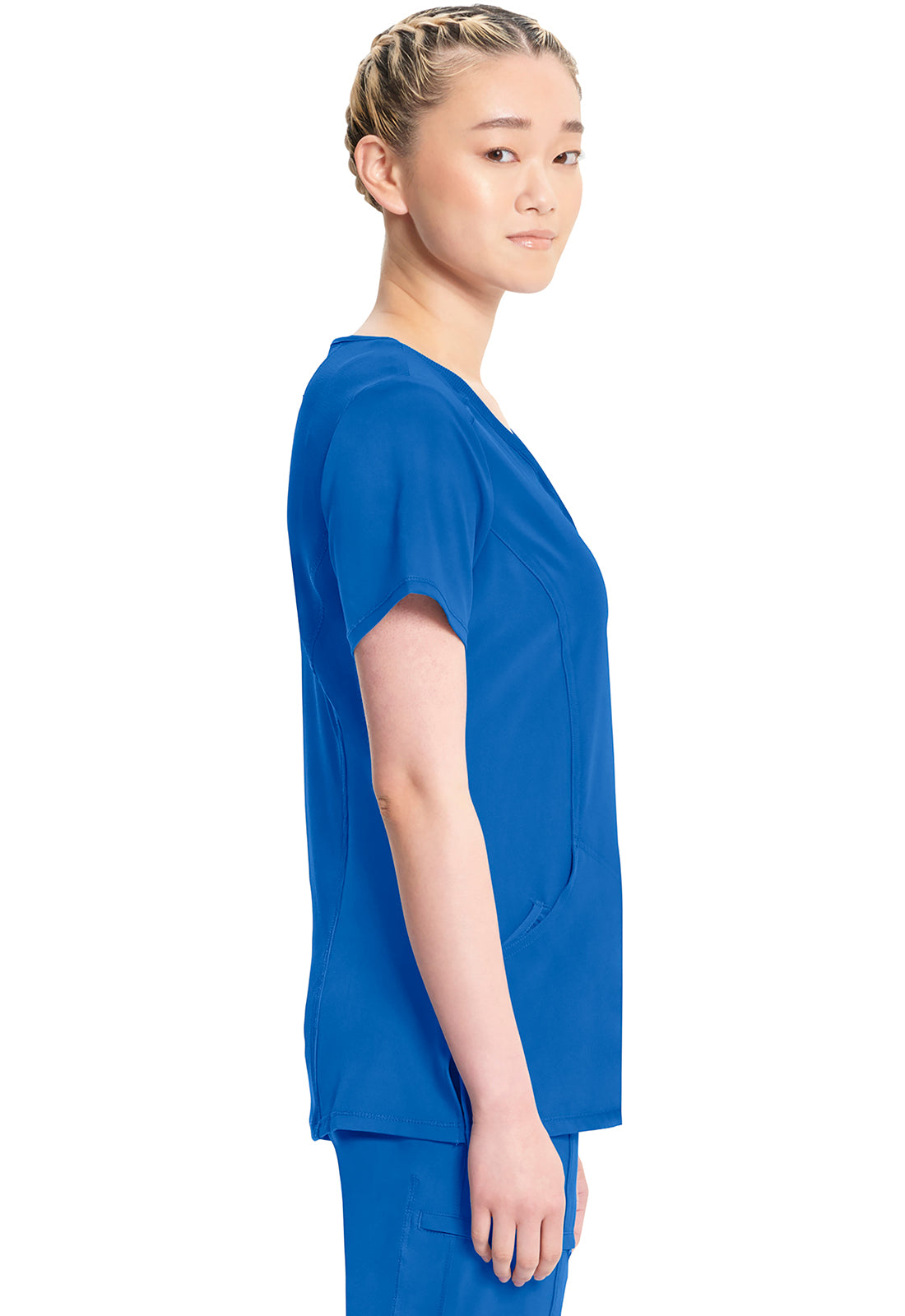 Classics 2625A Mock Wrap Top Royal Model Image Right Side | Infinity