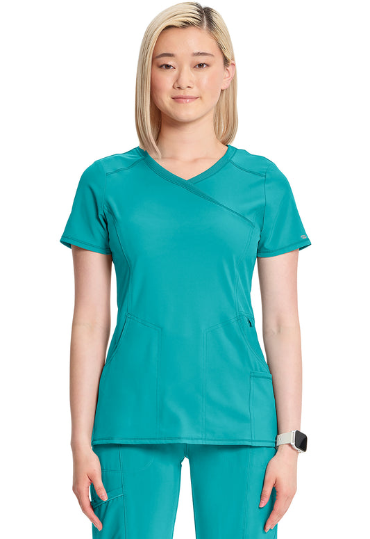 2625A Infinity Mock Wrap Top (Teal Blue)